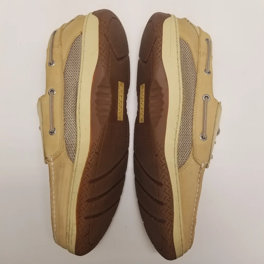 Sperry Top-Sider Men Sz 14M Boat Shoes Billfish 2 Tone Tan Beige Leather